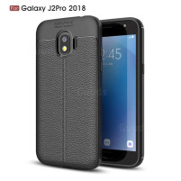 Луксозен силиконов гръб ТПУ кожа дизайн за Samsung Galaxy J2 Pro 2018 J250F / Samsung Galaxy Grand Prime Pro J250F черен